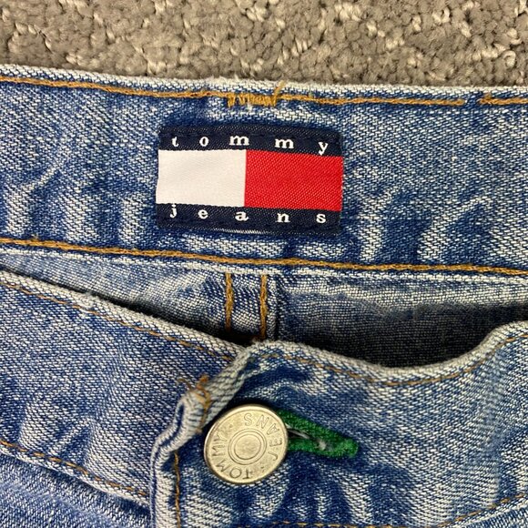 Vintage Y2K Tommy Hilfiger Denim Shorts Men's 38 Blue Jean cotton Made in Canada - Picture 4 of 10
